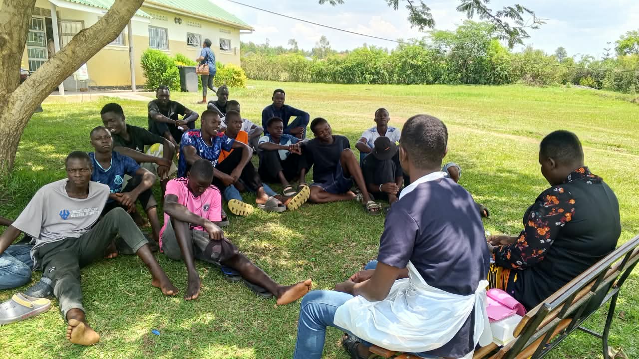 Young men at a community support session